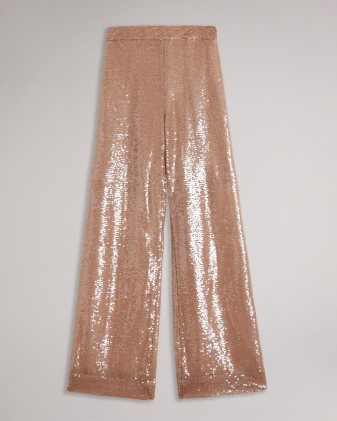 Pantalon Ted Baker Matte Sequin Wide Leg Rose Femme | FPA-29007308